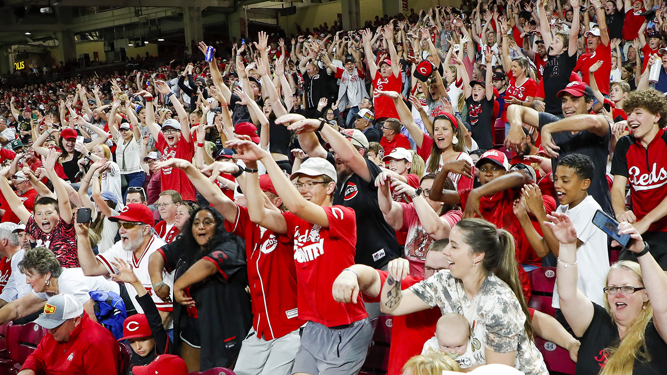 Reds fans cheering